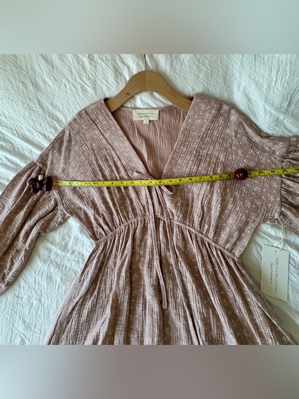 NWT, Worth Collective 100% Cotton Dress, M, Rose Foliage - Picture 13 of 17